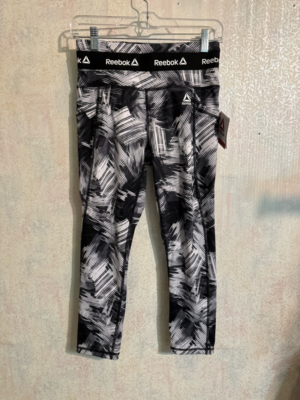 Reebok Black & White Graphic Kids' Active Leggings
